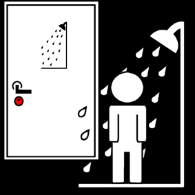 porte de salle de bain à clef